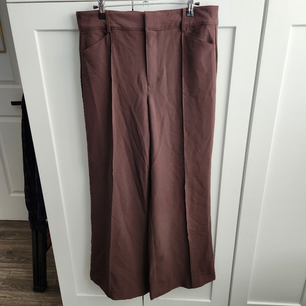 Loft Outlet High Rise Palazzo Pants Trouser Browb Wide Leg Size 6